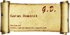 Garan Dominik névjegykártya